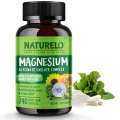NATURELO® United Kingdom Health and Beauty 240 Capsules (8 Month Supply) Magnesium with Added Vegetables & Seeds