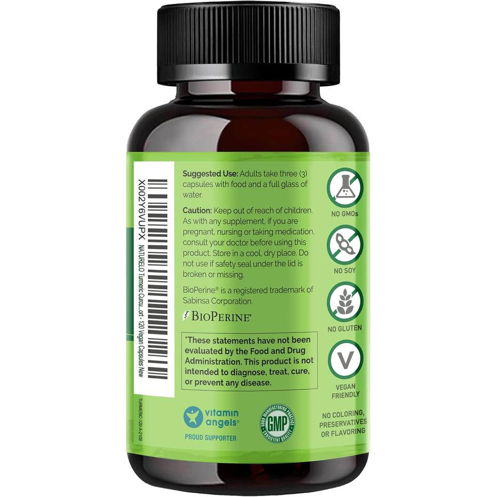 NATURELO Turmeric Curcumin with Ginger, image 2