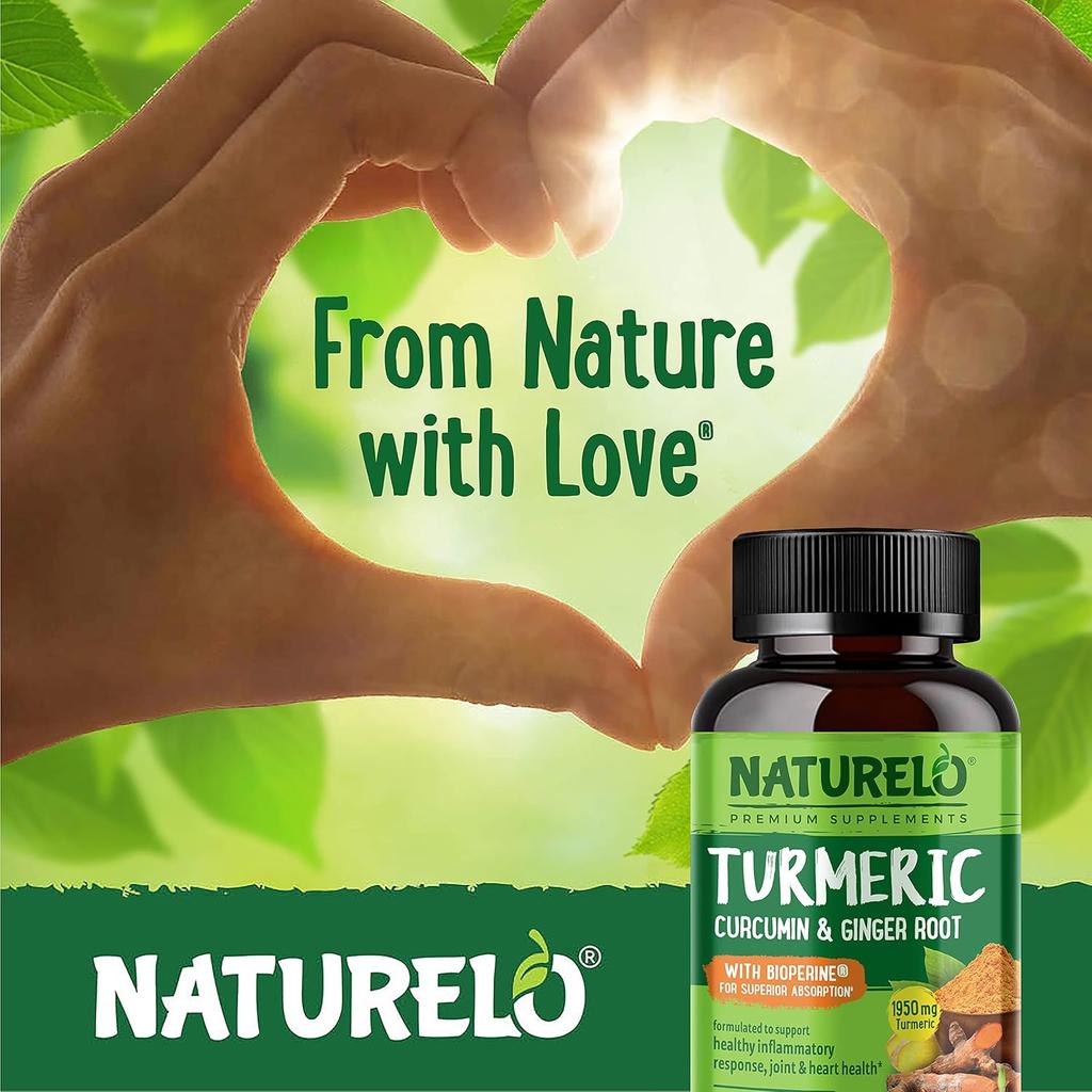 NATURELO Turmeric Curcumin with Ginger, image 6