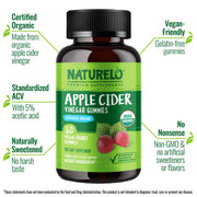 NATURELO Premium Supplements Organic Apple Cider Vinegar Gummies