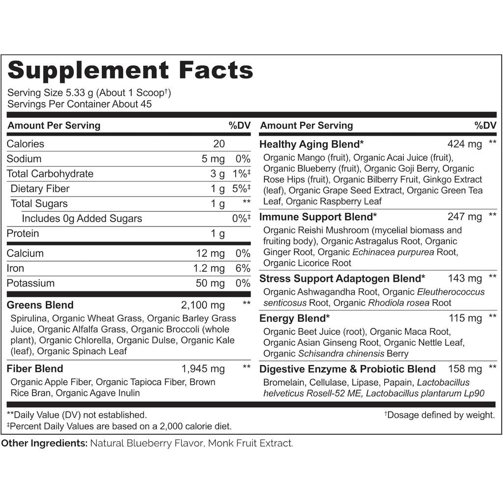 NATURELO Raw Greens Whole Food Powder (Mixed Berry), image 7