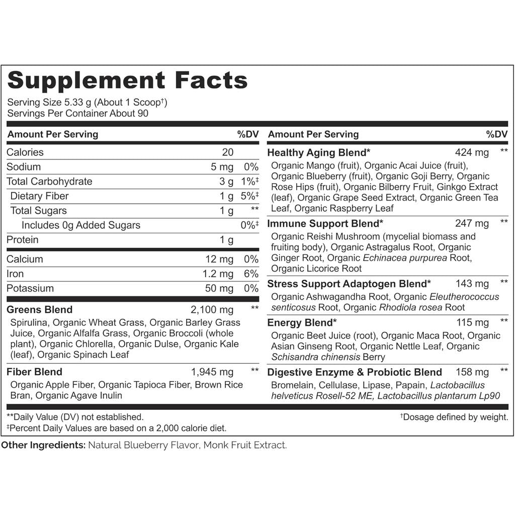 NATURELO Raw Greens Whole Food Powder (Mixed Berry), image 15