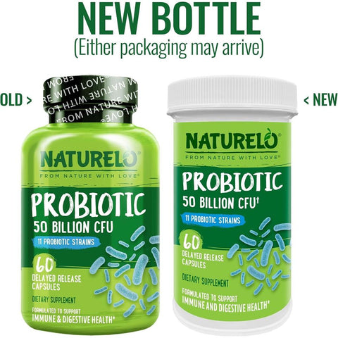 Naturelo Multibiotic 50 Billion CFU for gut health and digestion, vegan, gluten-free, and dairy-free