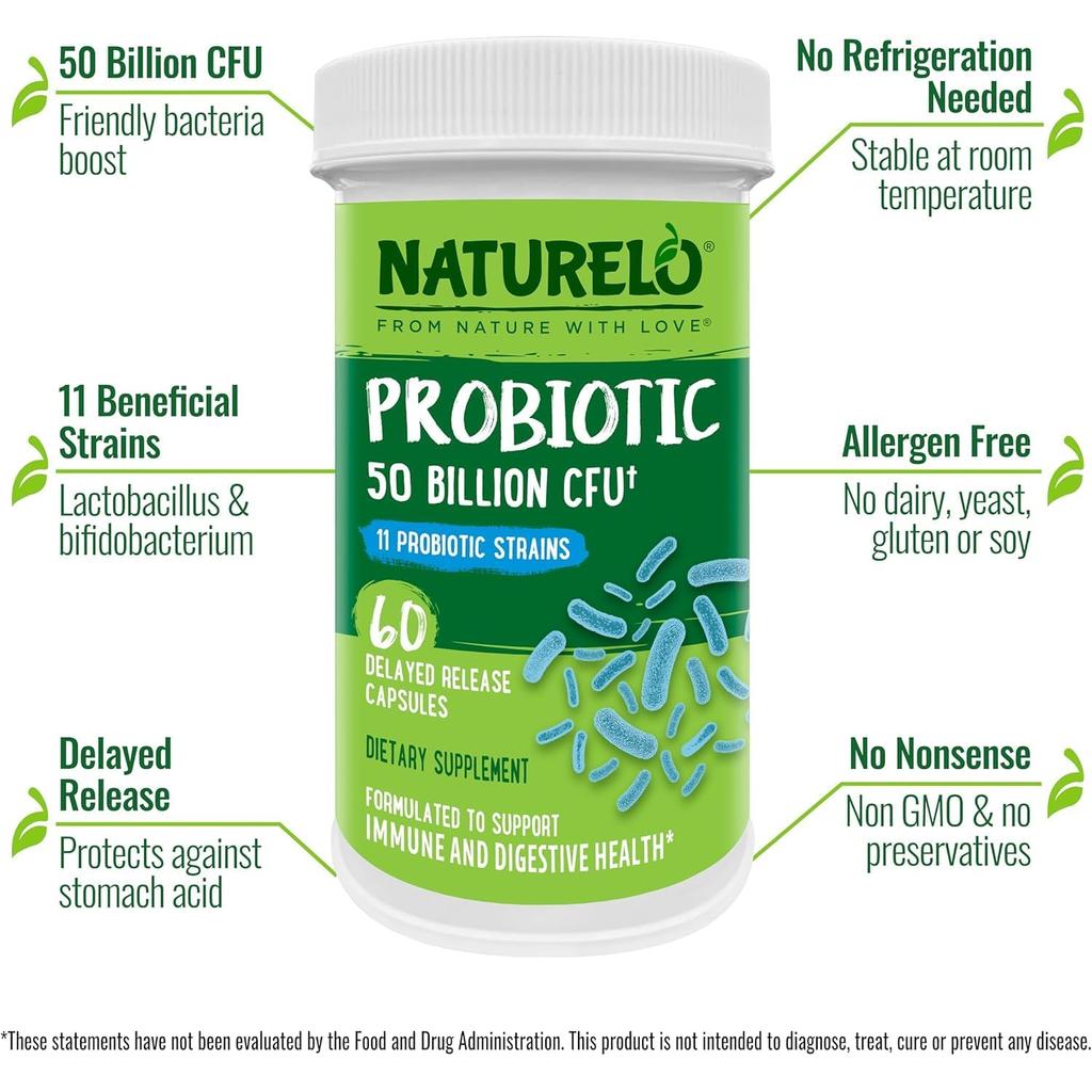 NATURELO Probiotic Complete (50 Billion CFU), image 9