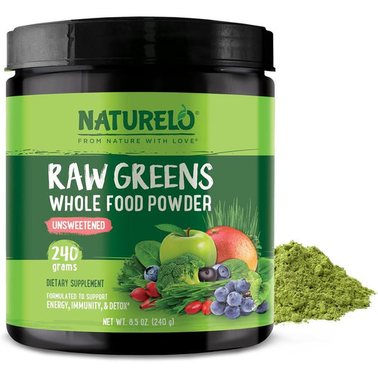 NATURELO Raw Greens Whole Food Powder (Classic Unsweetened)