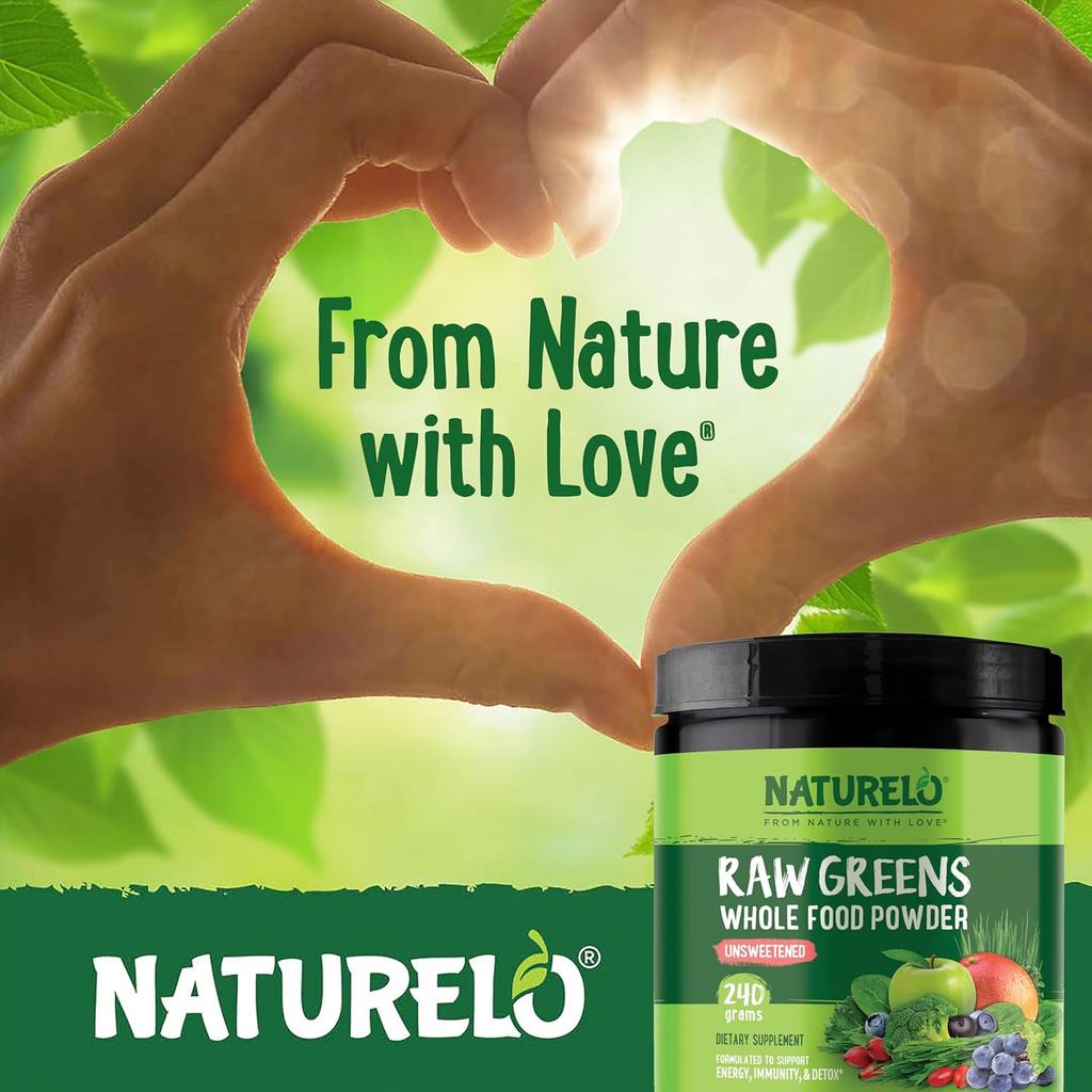 NATURELO Raw Greens Whole Food Powder (Classic Unsweetened), image 6