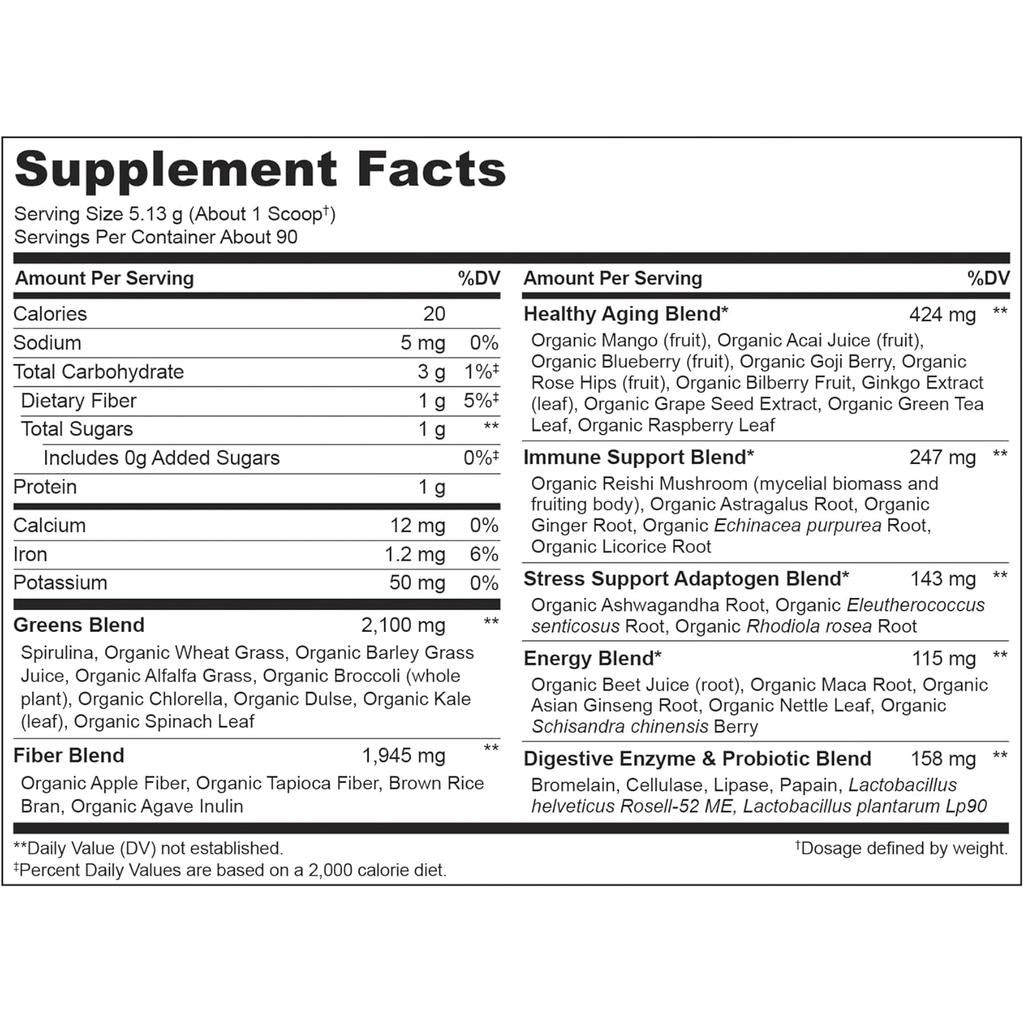 NATURELO Raw Greens Whole Food Powder (Classic Unsweetened), image 16