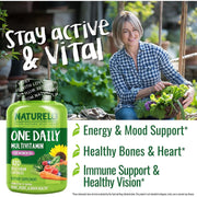 Naturelo one daily multivitamin for women over 50, fruit extracts, supports energy, bone health, immune system, skin health