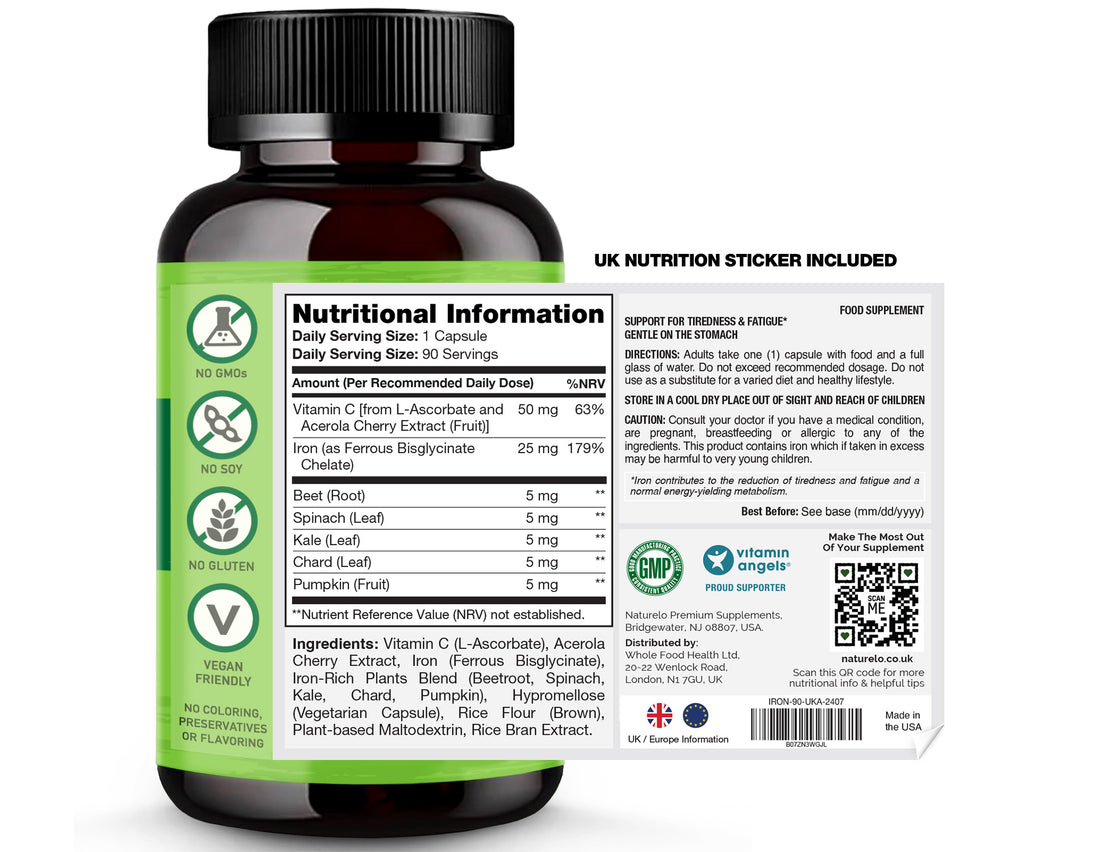 NATURELO Iron Supplement with Vitamin C, image 8