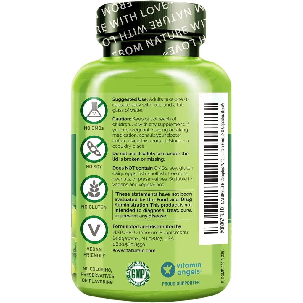 NATURELO B Complex with B6, Folate, B12 & Biotin, image 2