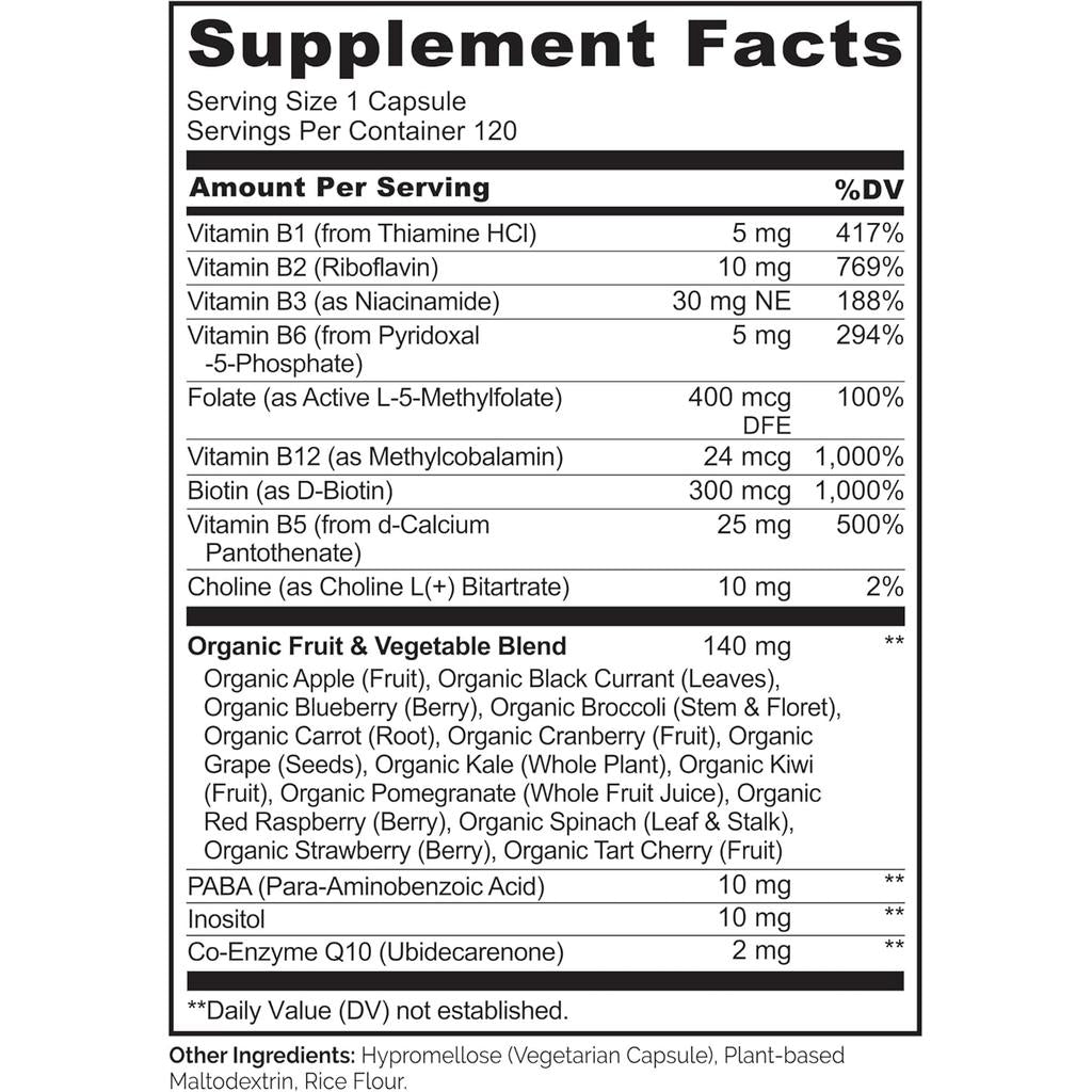 NATURELO B Complex with B6, Folate, B12 & Biotin, image 16
