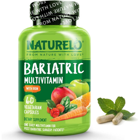 Naturelo bariatric multivitamin with natural vitamins, fruit & veg extracts, extra iron - Complete daily nutrition support fo