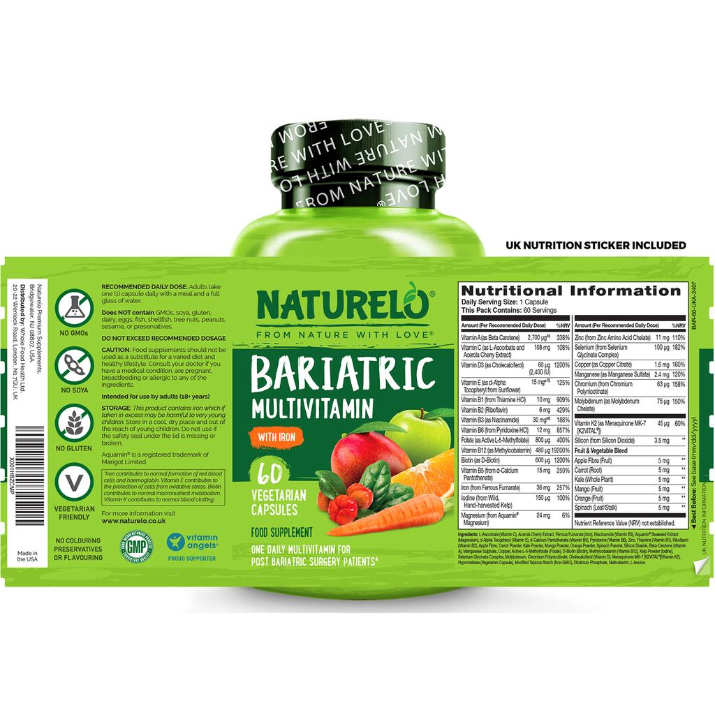 NATURELO Bariatric Multivitamin with Iron, image 8