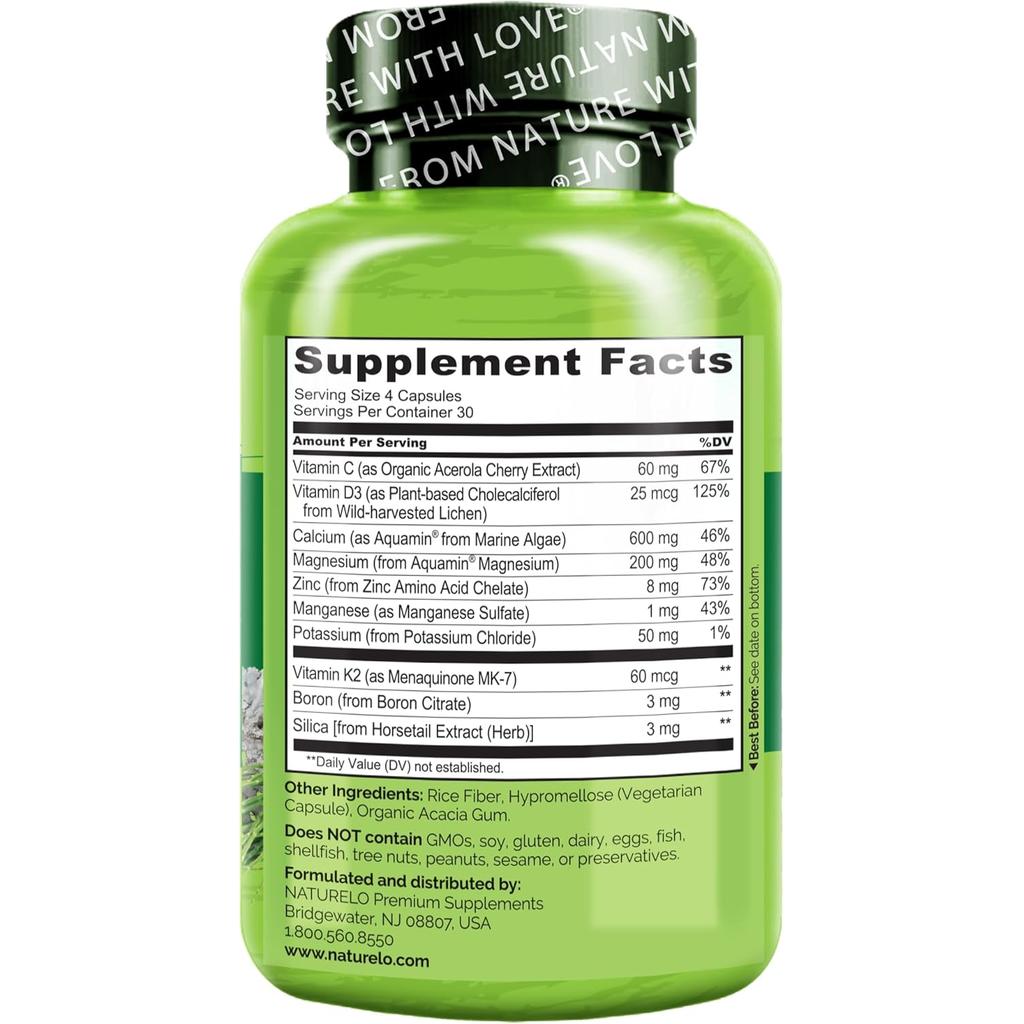 NATURELO Bone Strength with Plant-Based Calcium, image 12