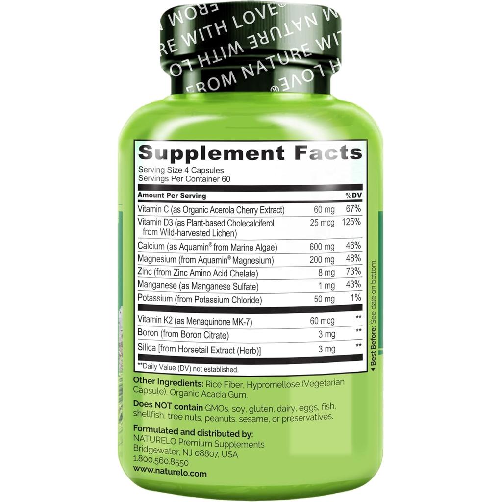 NATURELO Bone Strength with Plant-Based Calcium, image 3