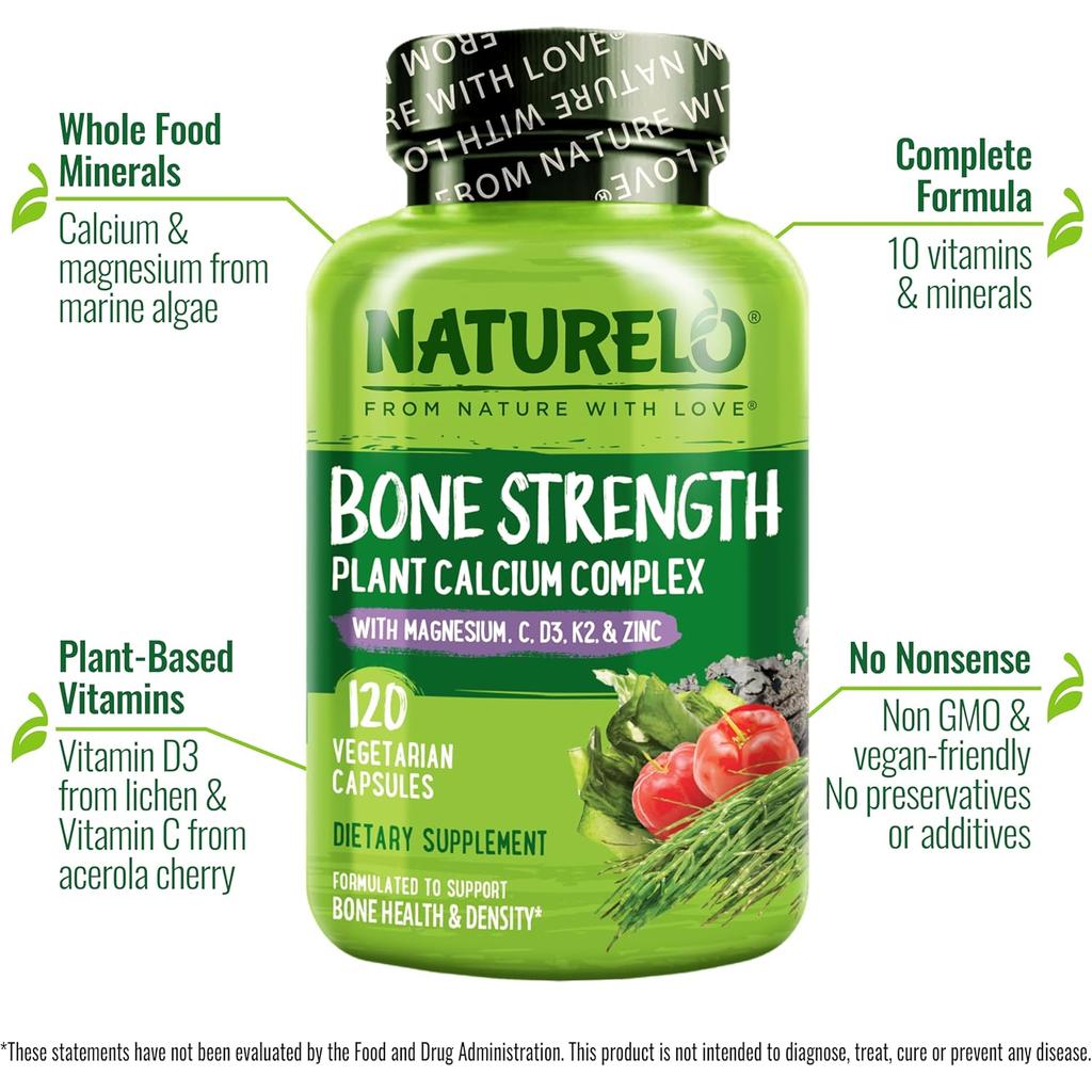 NATURELO Bone Strength with Plant-Based Calcium, image 13