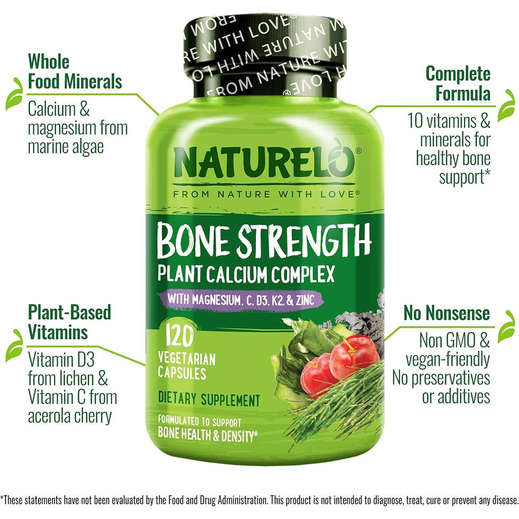 NATURELO Bone Strength with Plant-Based Calcium, image 4