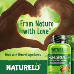 Naturelo Bone Strength with Natural Calcium, Magnesium, Vitamin C, D3, K2 - Supports Healthy Bones & Immune System - 6