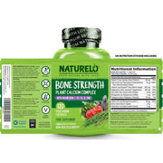 Naturelo Bone Strength with Natural Calcium, Magnesium, Vitamin C, D3 & K2 for Stronger Bones and Immune Support.