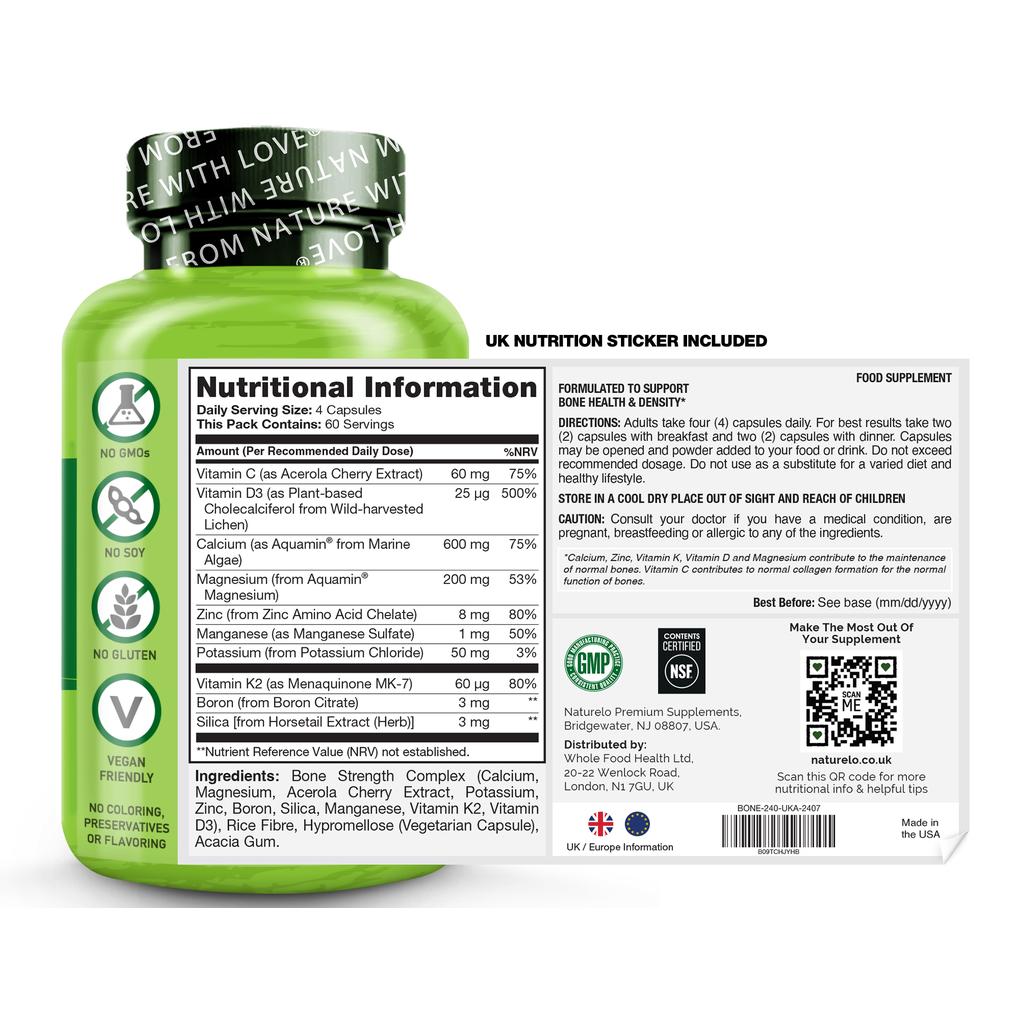 NATURELO Bone Strength with Plant-Based Calcium, image 8
