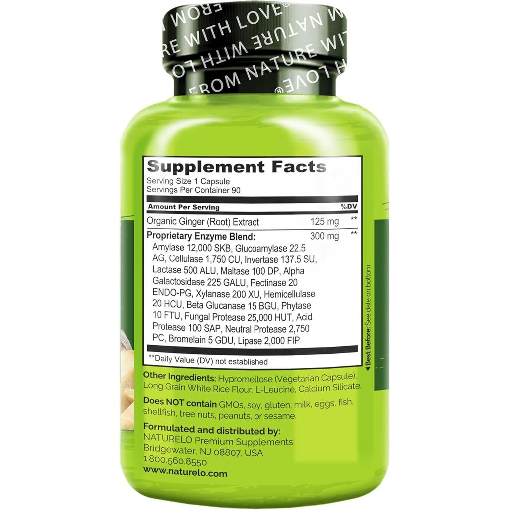 NATURELO Digestive Enzyme Complex with Ginger, image 3