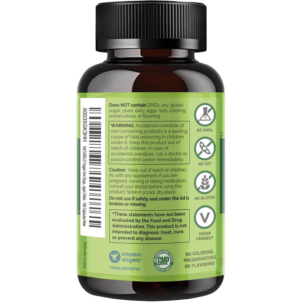 NATURELO Iron Supplement with Vitamin C, image 10