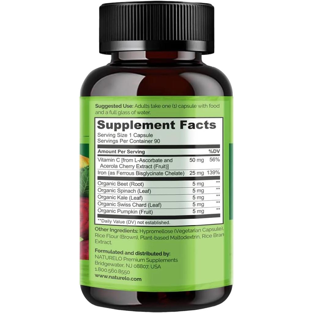 NATURELO Iron Supplement with Vitamin C, image 5