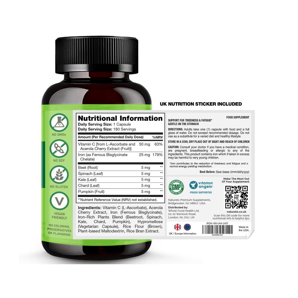 NATURELO Iron Supplement with Vitamin C, image 16