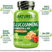 Naturelo glucosamine chondroitin MSM boswellia vitamin C joint support supplement - 60 capsules