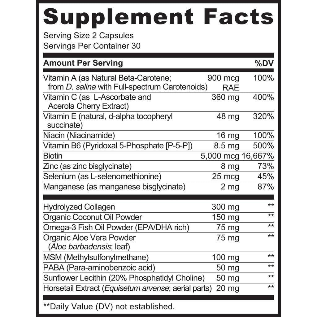 NATURELO Hair, Skin & Nails with Biotin, Collagen & Omega-3, image 7