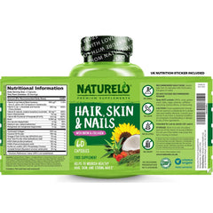 Naturelo Hair Skin Nails with Biotin, Vitamin C & Collagen for Stronger Hair, Glowing Skin, and Healthy Nails - Image 8