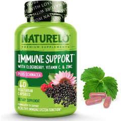 Naturelo Immunity Support with Elderberry, Echinacea, and Vitamin C - Boost Your Defenses Naturally