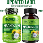 Naturelo Magnesium with Added Vegetables Seeds - Muscle Support and Energy Boost Formula