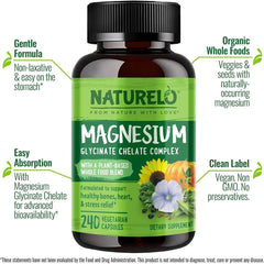 Naturelo magnesium with added vegetables seeds supplement - Plant-based magnesium source for overall wellness.