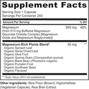 Naturelo Magnesium with Added Vegetables Seeds - Bone Health & Energy Support - Plant-Based Nutrition Supplement