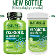 Naturelo Multibiotic 50 Billion CFU 11 Balanced Strains - No Refrigeration Needed - Gut Health Probiotic Supplement