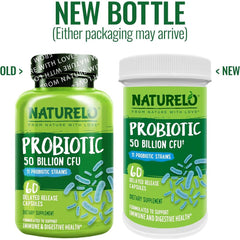 Naturelo Multibiotic 50 Billion CFU 11 Strains Probiotic - Gut Health, Immune Support, Digestive Balance - No Refrigeration N