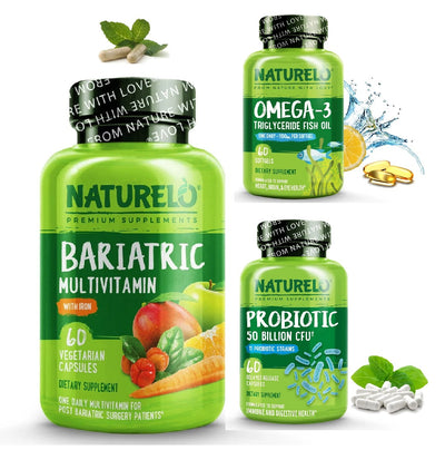 Complete Bariatric Nutrition Bundle: Multivitamin, Omega-3 and Probiotics | 2 Month Supply