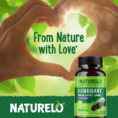 NATURELO Premium Supplements Elderberry Gummy Supplement for Immune Support