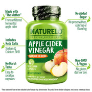 NATURELO Premium Supplements Health and Beauty Apple Cider Vinegar Capsules - Made from the Mother