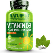 NATURELO Premium Supplements Vegan Vitamin D3 Supplement, 5000 IU