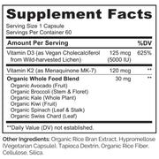 NATURELO Premium Supplements Vegan Vitamin K2 & D3 Supplement