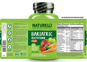 NATURELO® United Kingdom Health and Beauty Bariatric Multivitamin with Natural Vitamins, Fruit & Veg Extracts & Extra Iron
