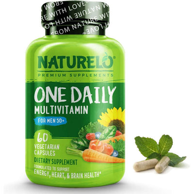 Naturelo One Daily Multivitamin for Men 50+ with Natural Vitamins, Extra Biotin & D3 - Complete Daily Nutrition for Men Over