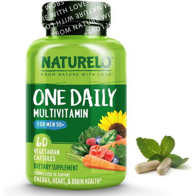 Naturelo One Daily Multivitamin for Men 50+ with Organic Ingredients for Healthy Aging, Energy & Immune Support