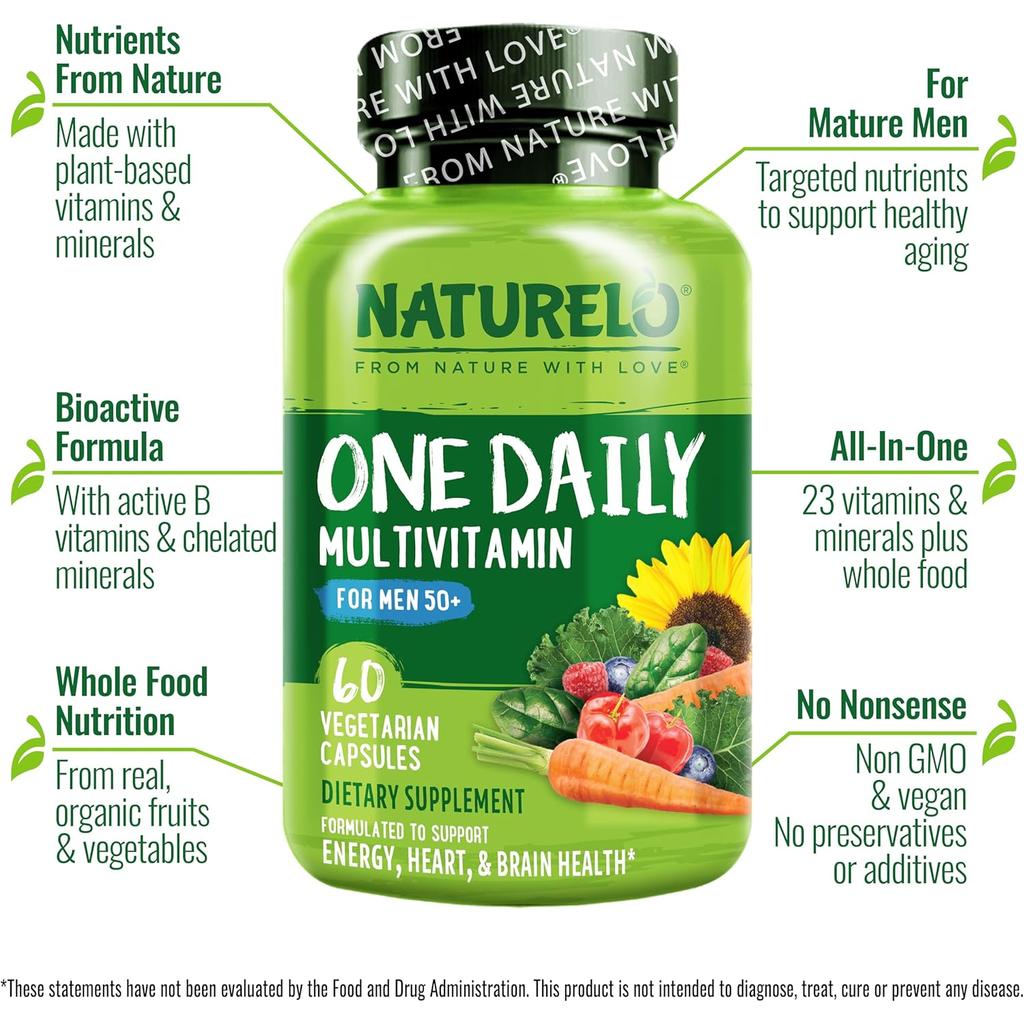NATURELO Men's 50+ Daily Essentials Multivitamin, image 4
