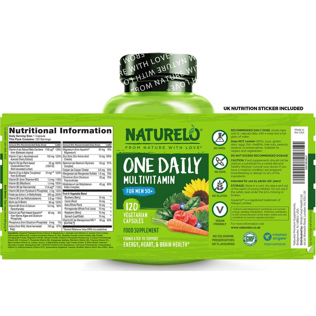 NATURELO Men's 50+ Daily Essentials Multivitamin, image 17