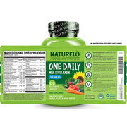 Naturelo One Daily Multivitamin for Men 50+: All-in-one plant-based formula for healthy aging, energy, heart, brain, eye, and