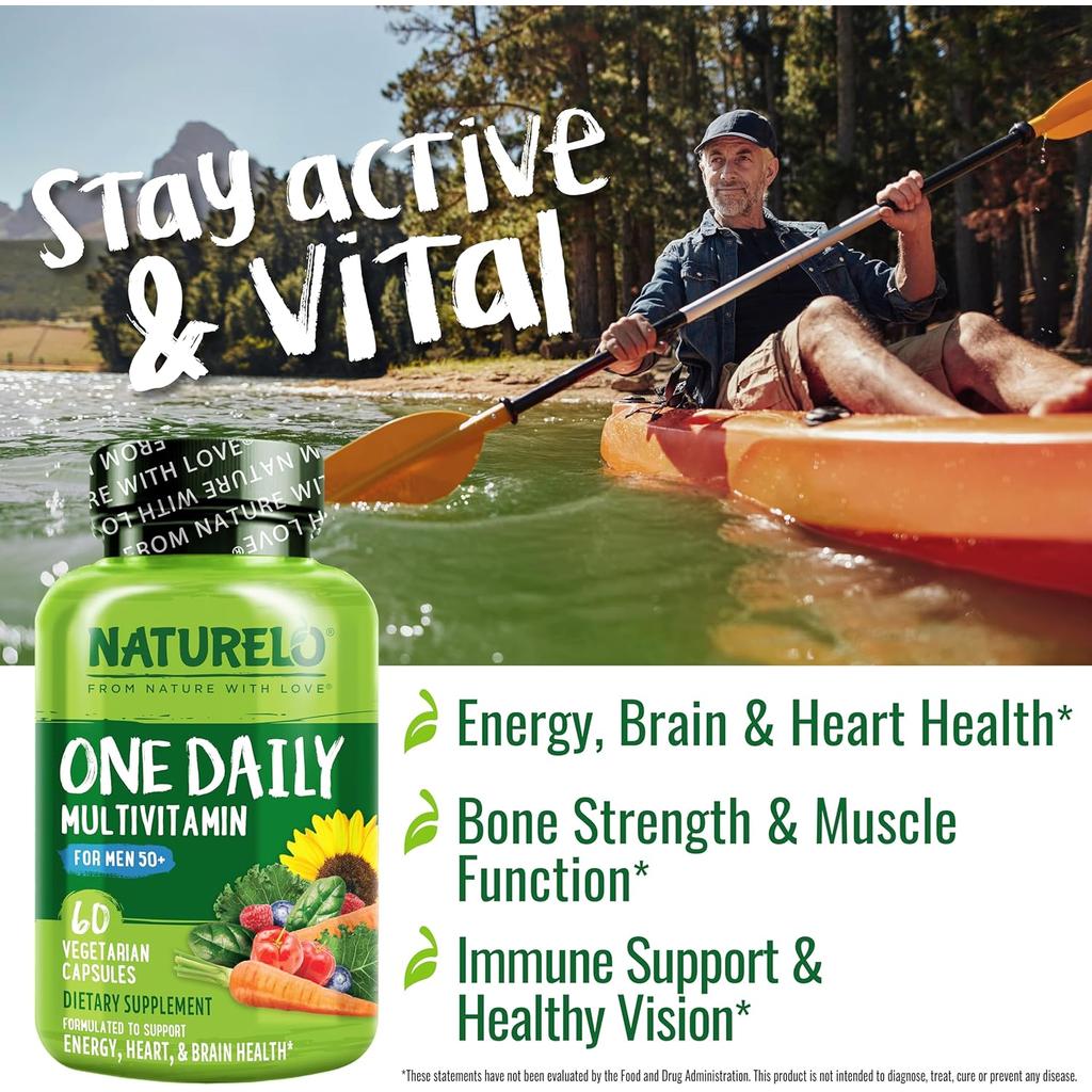 NATURELO Men's 50+ Daily Essentials Multivitamin, image 9