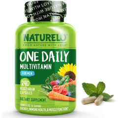 Naturelo One Daily Multivitamin for Men with Natural Vitamins and Fruit Extracts - Complete Men's Multivitamin for Daily Nutr